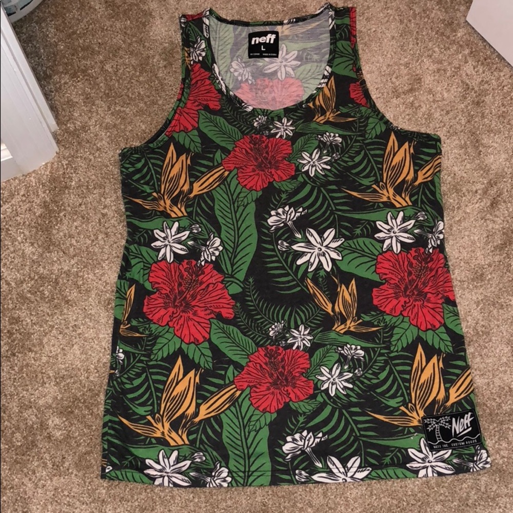 Men’s Large Neff floral/flower tank top